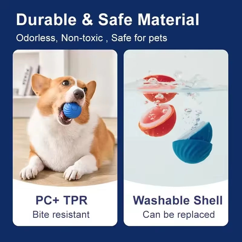 Dog Toys Intelligent Moving Jump Ball Rechargeable Bite-Resistant Rolling Ball Cat and Dog Chase Interactive Pet Toy