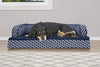 Orthopedic Dog Bed for Medium/Small Dogs W/ Removable Bolsters & Washable Cover, for Dogs up to 35 Lbs - Plush & Woven Decor Comfy Couch Sofa - Diamond Blue, Medium