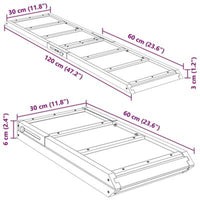 Dog Ramp Gray 47.2"X11.8" Solid Wood Fir