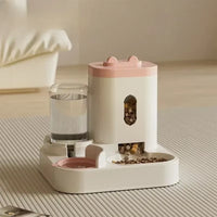 Automatic Feeder Cat Dog Food Bowl with Water Fountain Pet Large Capacity Raised Stand Dish Bowl for Cat Drinker Accessories