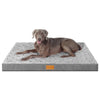 Checkered Orthopedic Pet Bed for Extra Large Dogs 56"X40", Waterproof Removable Washable Cover, Gray