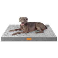 Checkered Orthopedic Pet Bed for Extra Large Dogs 56"X40", Waterproof Removable Washable Cover, Gray