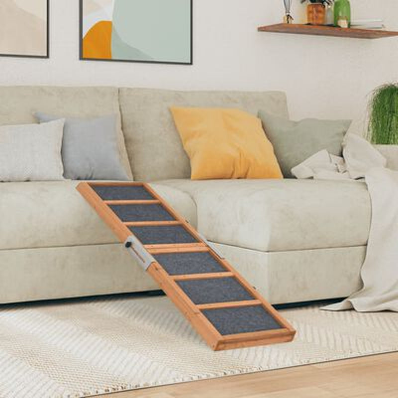 Dog Ramp Gray 47.2"X11.8" Solid Wood Fir