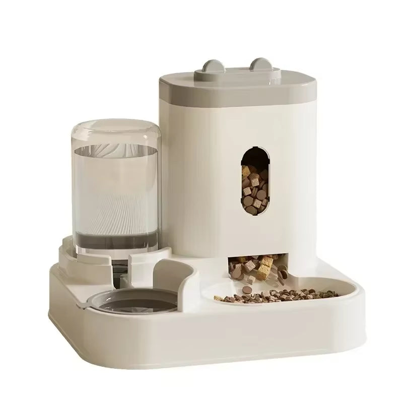 Automatic Feeder Cat Dog Food Bowl with Water Fountain Pet Large Capacity Raised Stand Dish Bowl for Cat Drinker Accessories