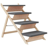 Dog Ramp Gray 47.2"X11.8" Solid Wood Fir